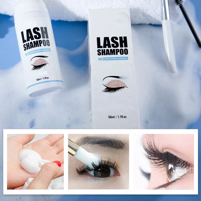 Салон красоты жестокости бесплатное продление Eyelash чистки клапанный зазор прокладки из пеноматериала промойте Private Label вспенивания Eyelash шампунь