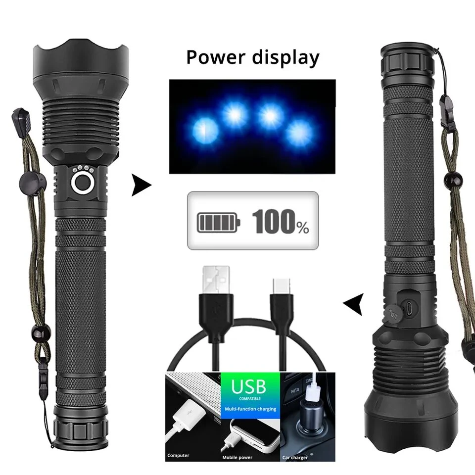 High Power 10W LED Flashlight 1000 Lumen Aluminum Alloy Mini Portable Flashlights Rechargeable Mini Torch