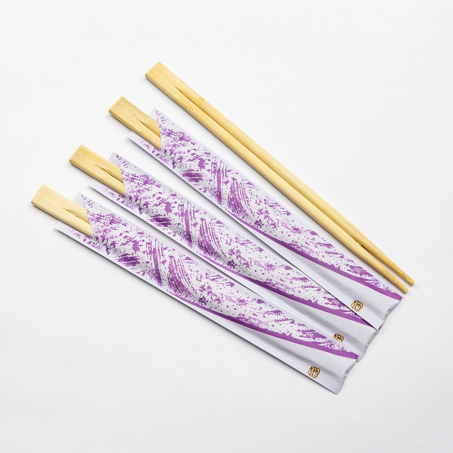 Disposable Bamboo Chopsticks with Color Printing Paper Cover