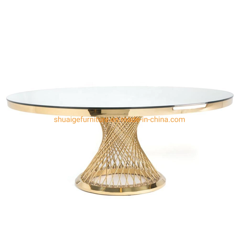 Cheap Price Event Furniture Wholesale/Supplierr Silver Stainless Steel Round Cake Dining Table