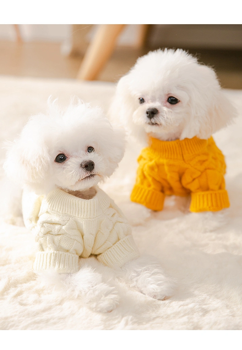 Autumn Winter Little Dog Cat Pet Knitted Pullover Coat Sweater for Small and Medium Dogs Thin Two Legged Clothes for Cats