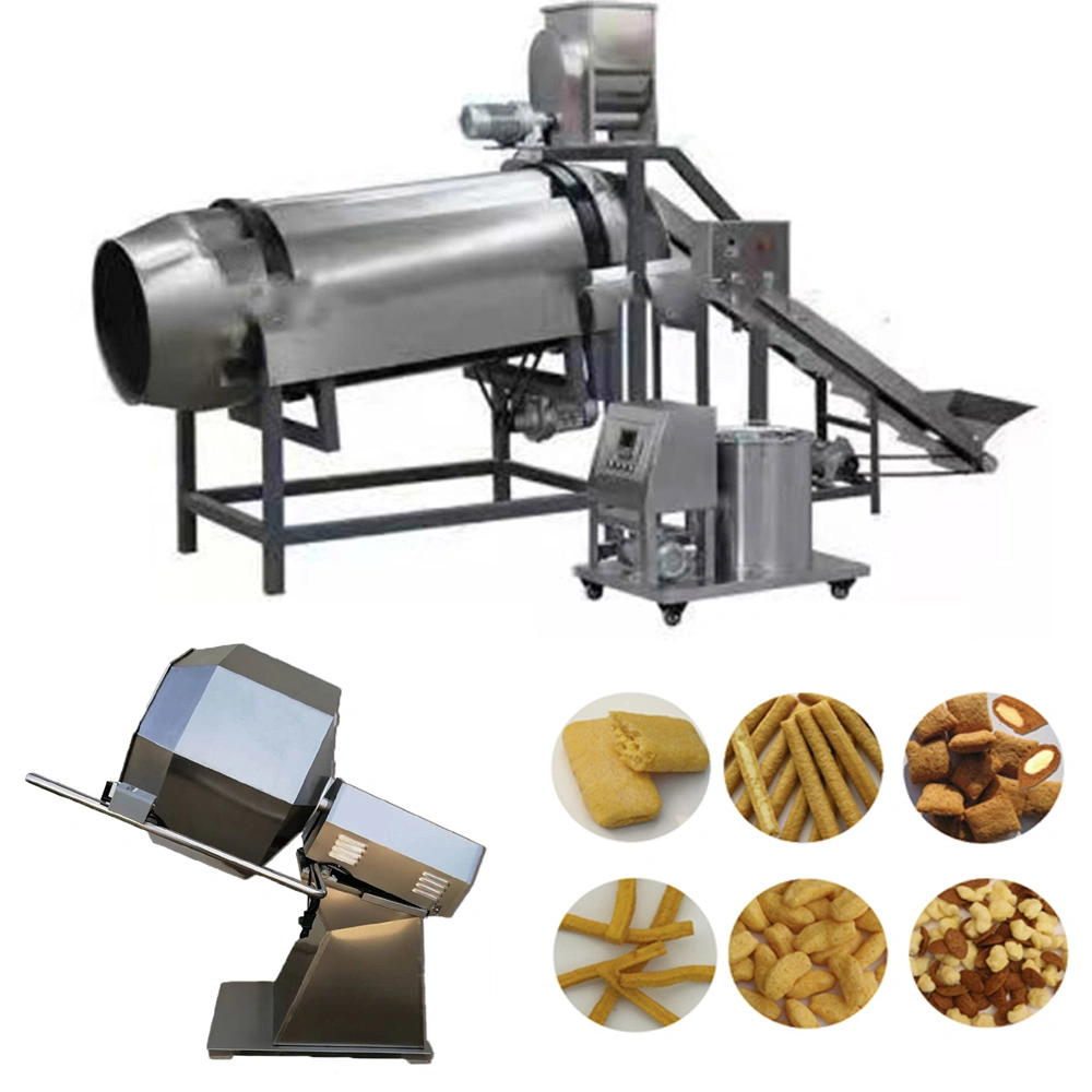 Tumbler Seasoning Machine Star Anise Seasoning Mixer Machine Small Snack Food Puff Corn Seasoning Machine