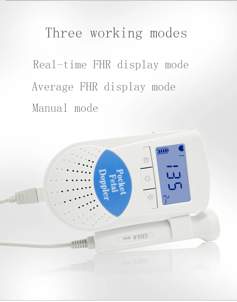 Fabricación de gracia médico Precio Doppler Fetal Normal Recargable embarazada Baby Monitor de pulso