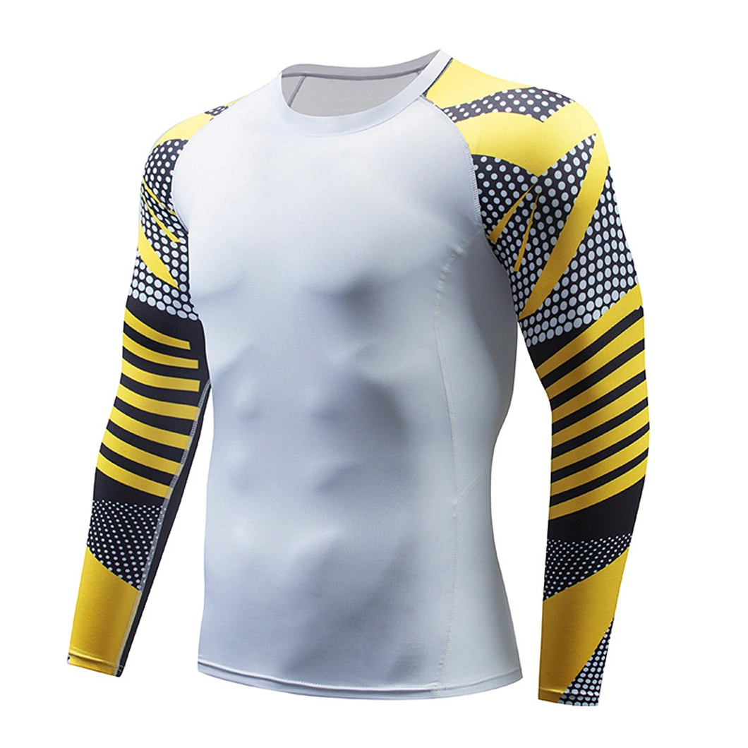 High Qualtiy Sublimation Print Mens Compression Shirts Running Workout Wear