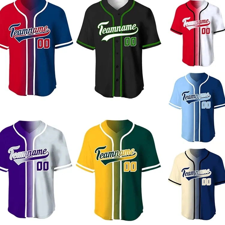 Hot Selling Custom Design Embroidery Letter Pattern Shirts V Neck Men Pullover Baseball Jersey Softball Wear