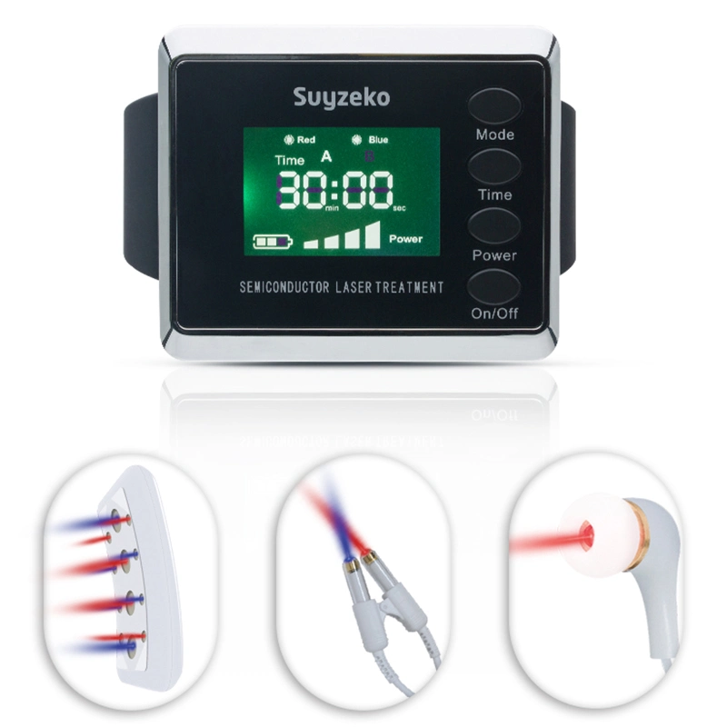 La terapia láser frío de grado médico Hypertention Diabetes Tratamiento de Rehabilitación Física de Semiconductores de bajo nivel de equipo la terapia con láser reloj de pulsera