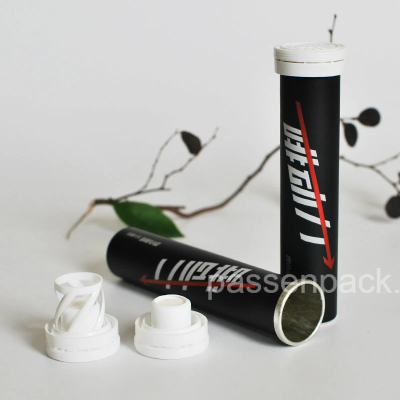 Matte Black Aluminum Effervescent Tube for Instant Coffee Packing