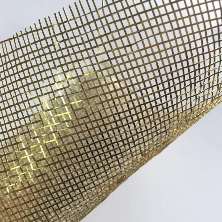 Glass Laminated Mesh Xy-R-09 Architectural Brass Woven Mesh Fabric