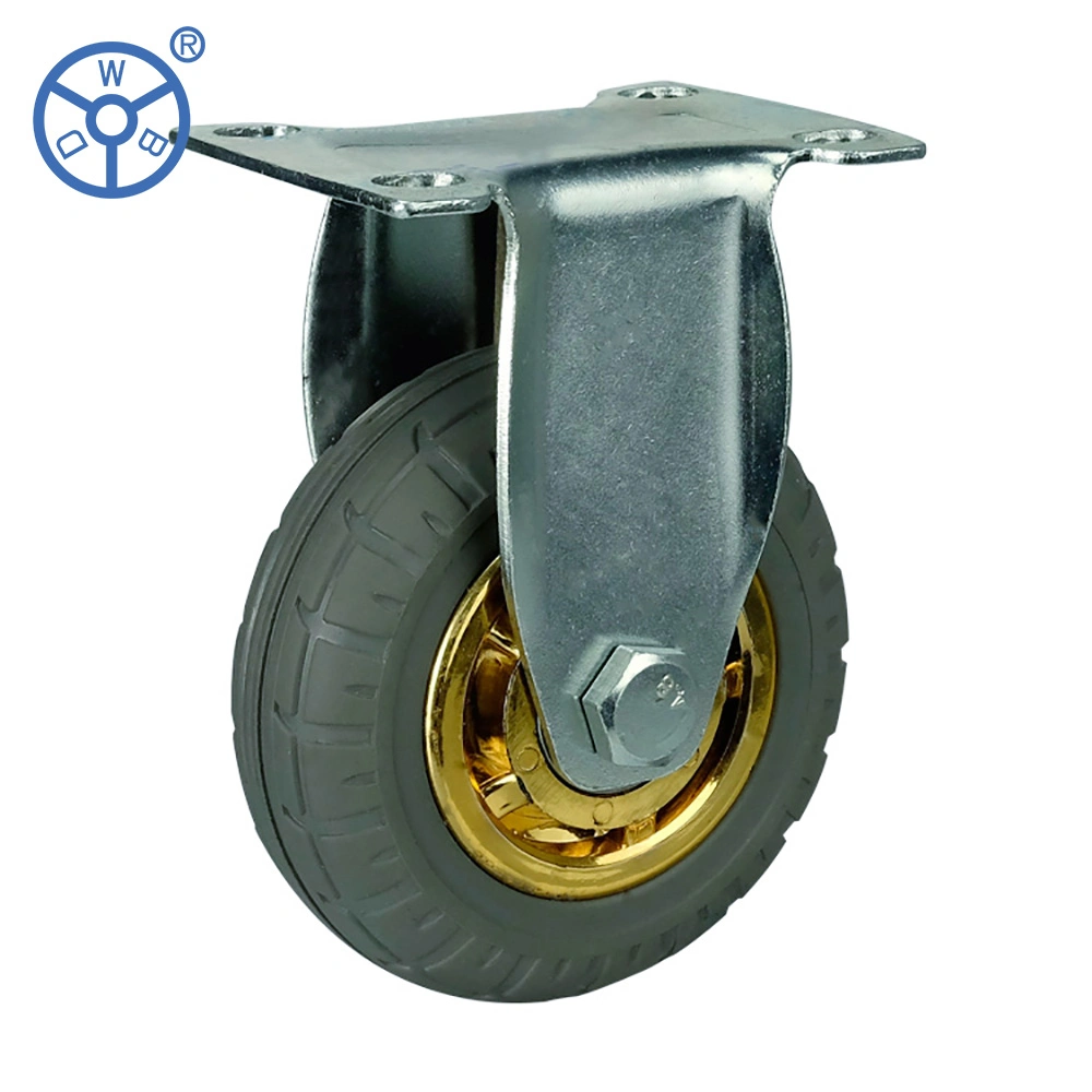 Korean Style 4inch Rubber Swivel Caster with Threaded Stem