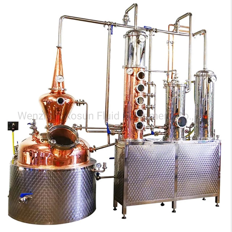 Stainleee Steel Industrial Alcohol Gin Vodka Dye Distillation Column Equipment
