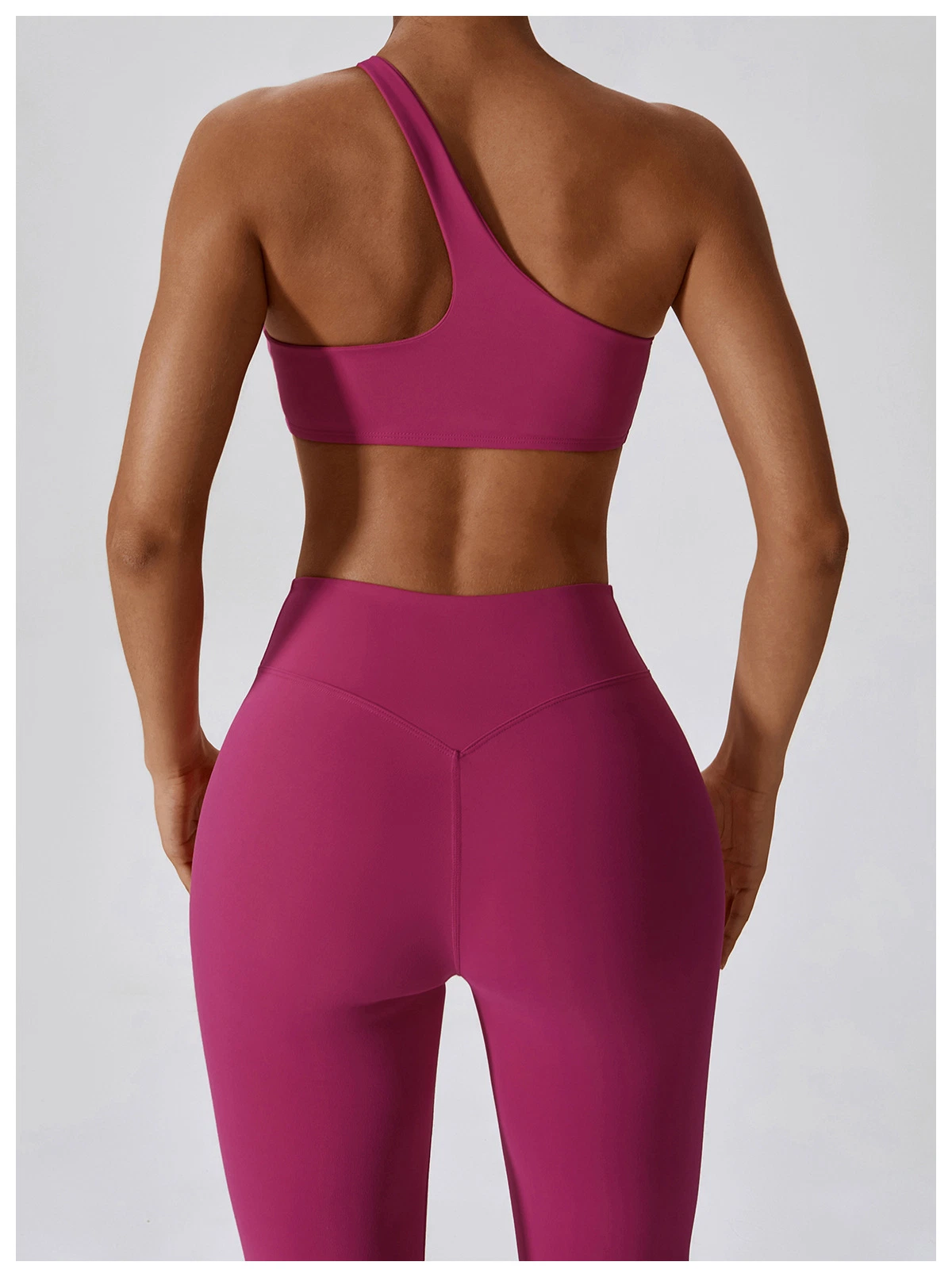 Mujer un hombro deportivo Sujetador Top push up Fitness Yoga Sujetador ropa interior Sport Tops Mujer transpirable chaleco de running ropa de gimnasio