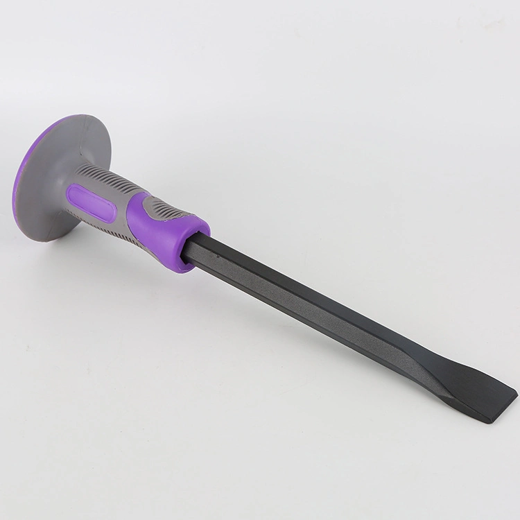 Construction Tools Purple Round Handle Plastic Handle Electroplated Masonry Chisel