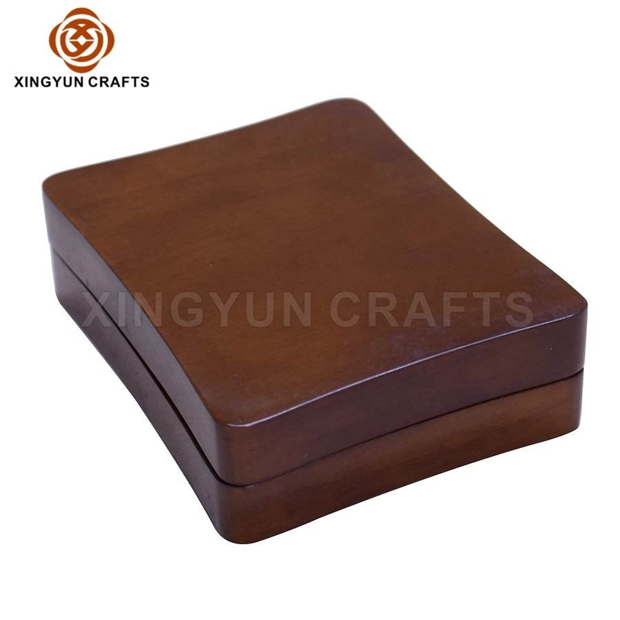 Wholesale Small Wooden Gift Jewelry Set Box Custom Engrave Logo Wood Walnut Packaging Box Wedding Ring Box