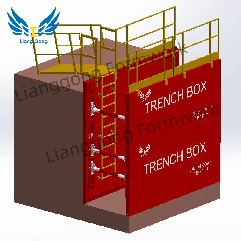 Caja de la trinchera de acero Trench Empacado de hormigón para la construcción de la zanja