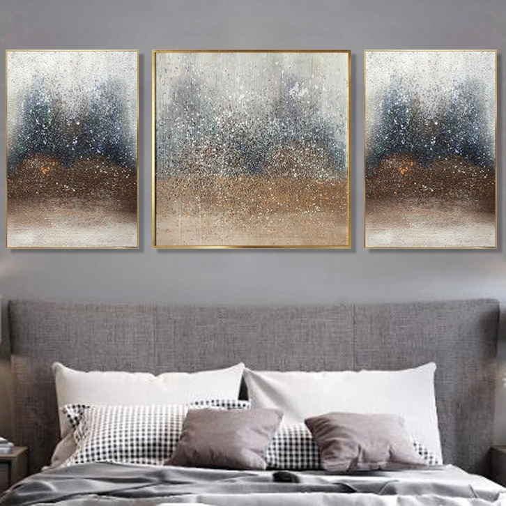 Nordic Decoration Painting Living Room Sofa Background Wall Triptych Hanging Pictures Abstract Art Beach Oil Painting