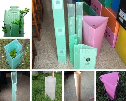 Green Plant Protectors Square Tree Tubes Shelter Triangle Vine Guards