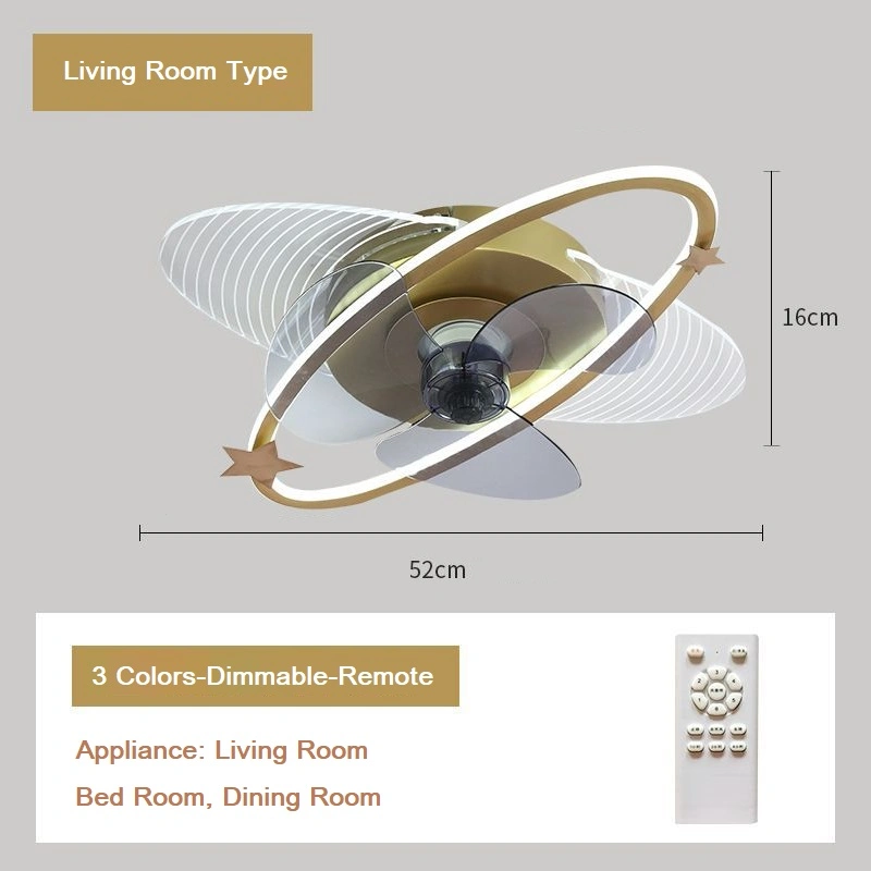 Invisble Ceiling Fan Light DC Fan Motor, Bluetooth APP Control