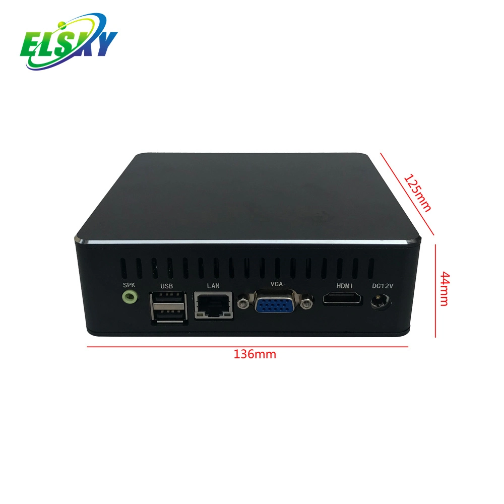 Elsky Nano Mini PC con CPU Skylake 6ª generación de Core i3-6100u 6167u Realtek 8111f LAN RJ45 de alta definición VGA Edp_Mi N67