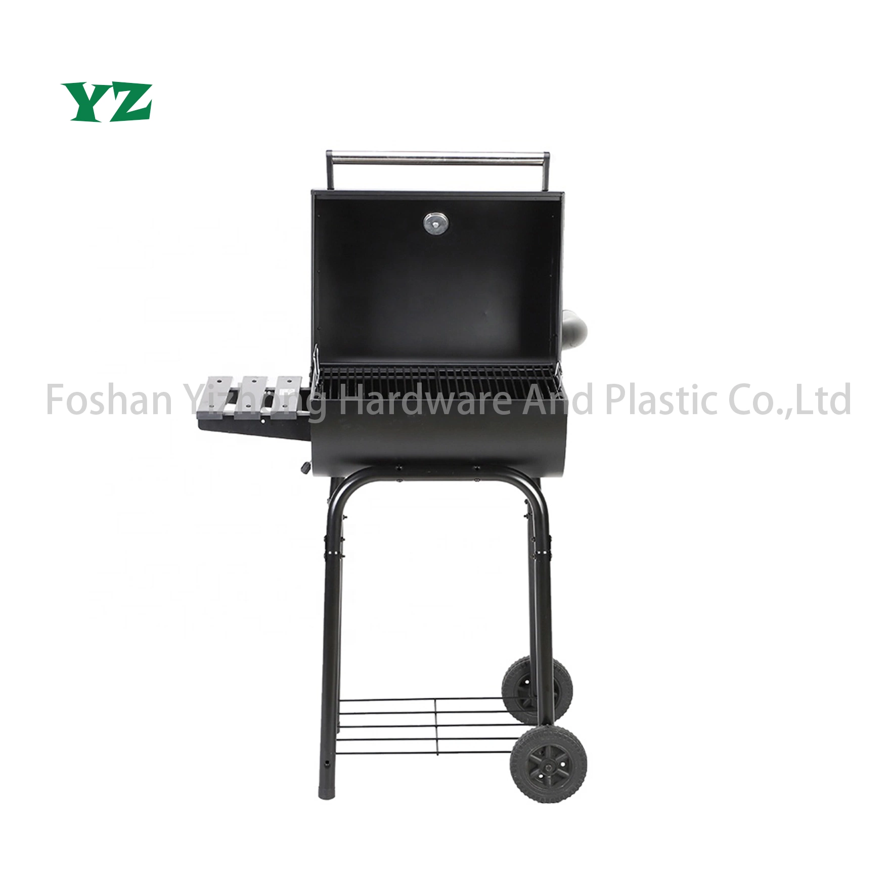 Outdoor Trolley Offset Smoker Charcoal BBQ Grill