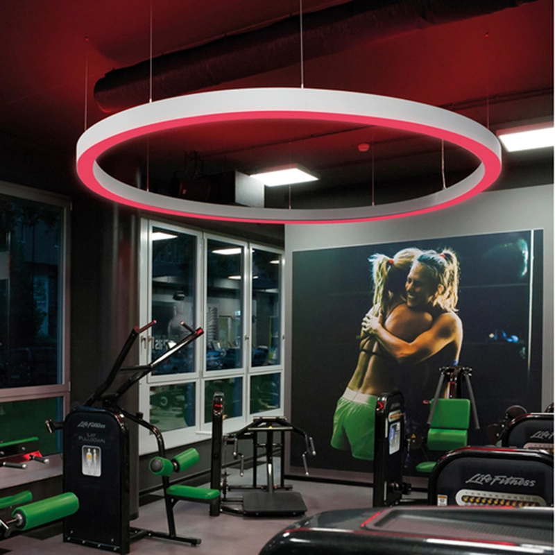 مصباح حلقة التعليق الدائري LED باللون الأحمر والأخضر والأزرق (RGB) مصباح مدلاة لمصباح البار، الفندق، الردهة، الاستوديو