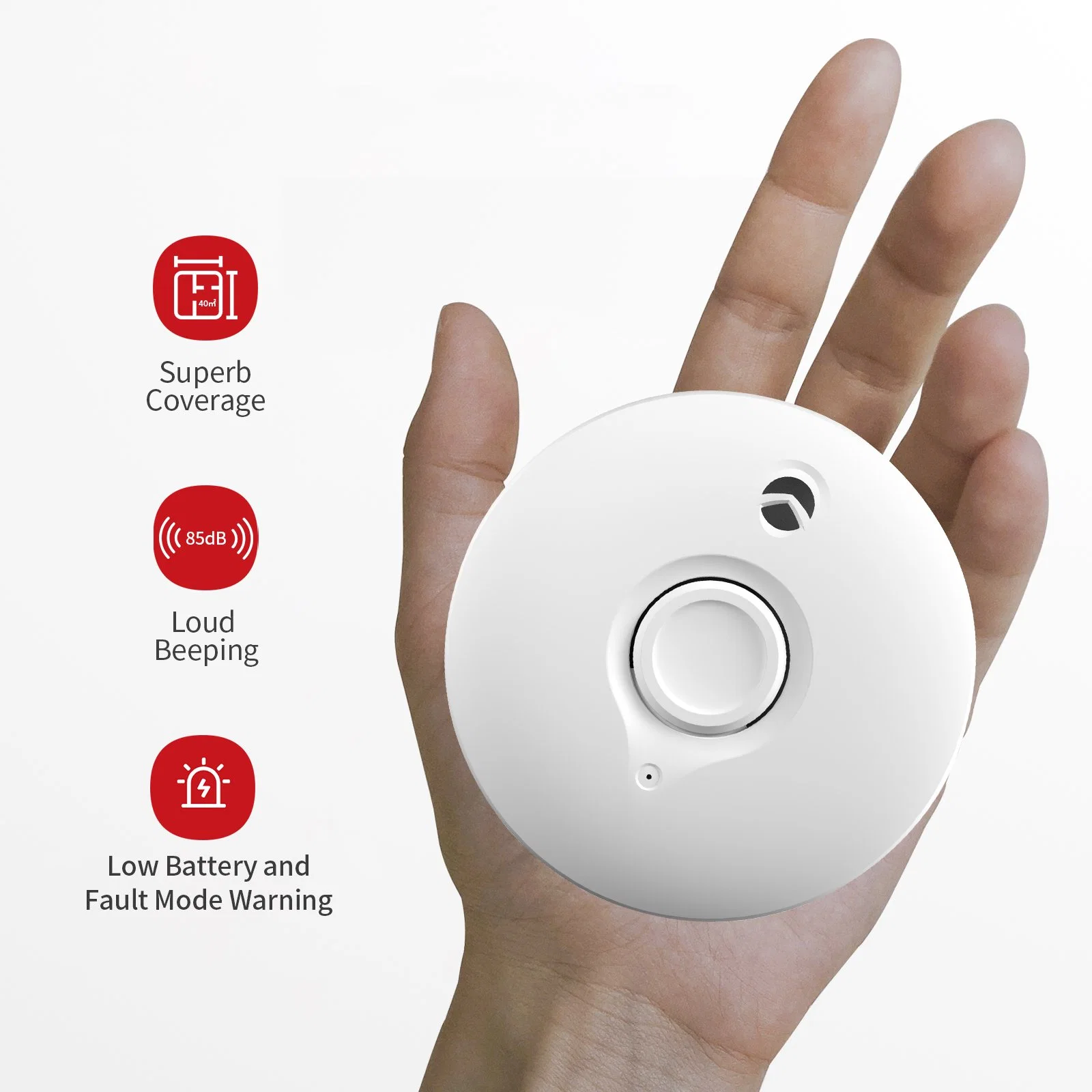 CE NF Standalone Photoelectric Smoke Alarm with 10 Years Lithium Battery