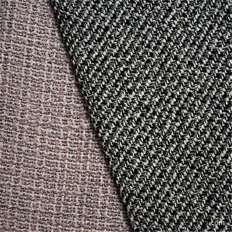 New Arrivals Existing Goods China Natural Splicing Stretchable Multicolor Wool Tweed Jacquard Fabric