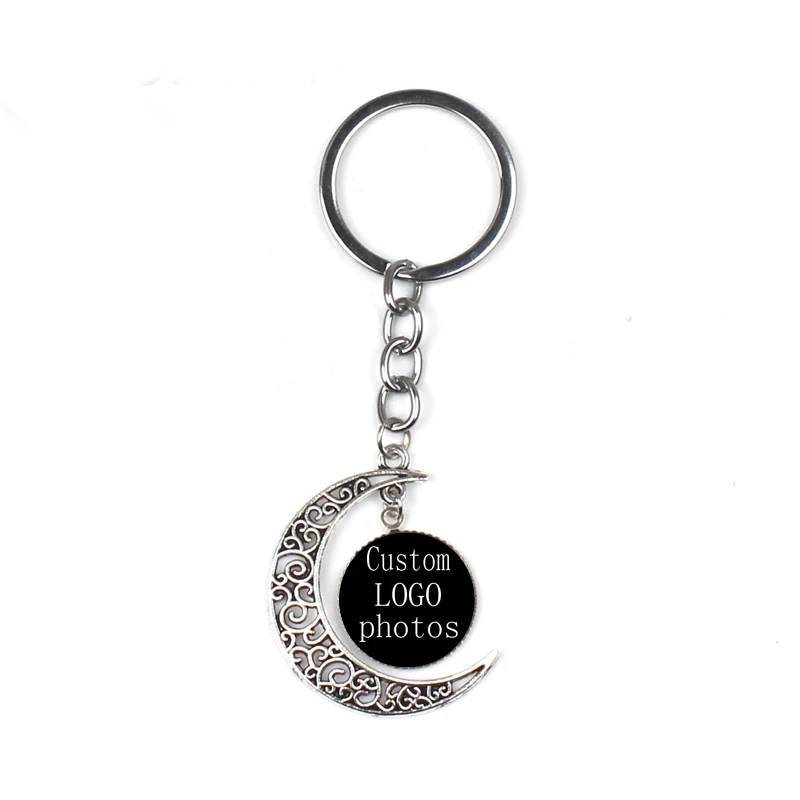 Custom Logo Word Free Design Engraved Text Cusomized Token/Shopping/Super Market Coin Keyrings Enamel Printed Photo Promotion Keychain