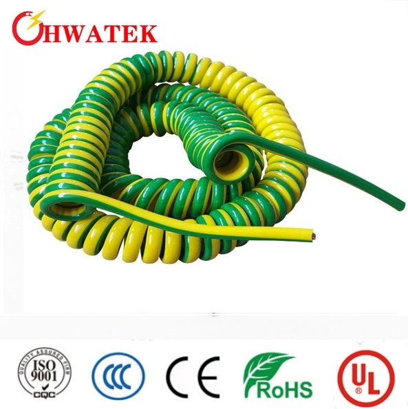 Multi Core Curly Retractable Coiled Cords Telecommunication Wire Cable