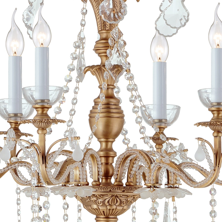 Copper Crystal Chandelier Lighting 6 Lights for Hallway Bedroom Lighting (WH-PC-13)