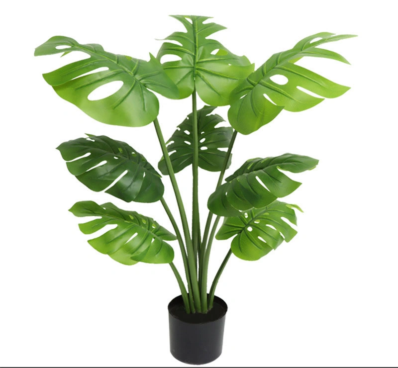 Ins-Stil vergossen künstliche Monstera Blatt Pflanze für Indoor-Haus Bonsai Tree Im Hotel-Dekor