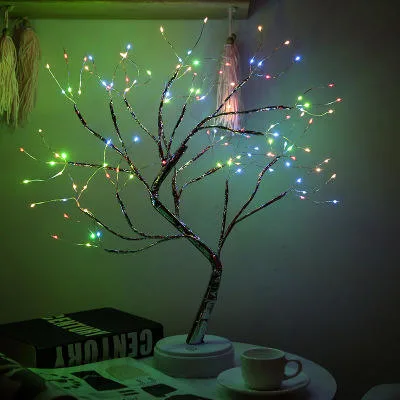 LED Copper Wire Shimmer Tree Light 108 LED 36 LED Pearl Battery USB Touch Switch Night Light Bonsai Tree Light Table Tree Lamp