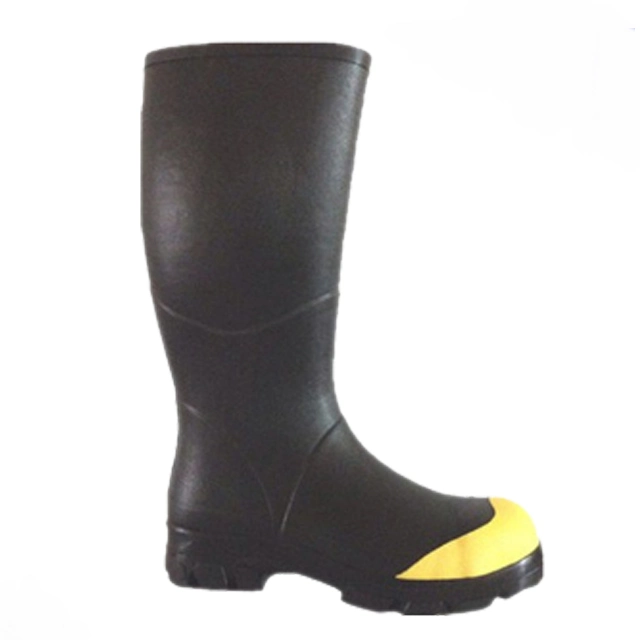 2021 Fashion Yellow Collar Wide Calf Rubber Boots Wellington Boots