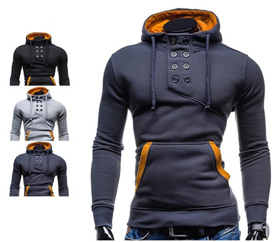 Latest Men's High quality/High cost performance Double-Breasted Hooded Sweater
