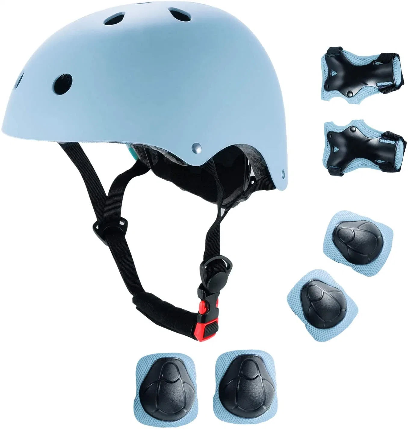 7PCS/cotovelo do conjunto de pastilhas de joelho Protetor de punho de skate Patins capacete de protecção para crianças