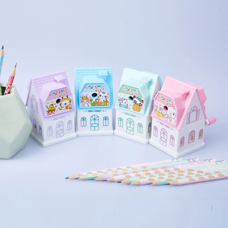 Sweet Style Student School Stationery Cheap and Exquisite House Shaped Pencil Sharpener