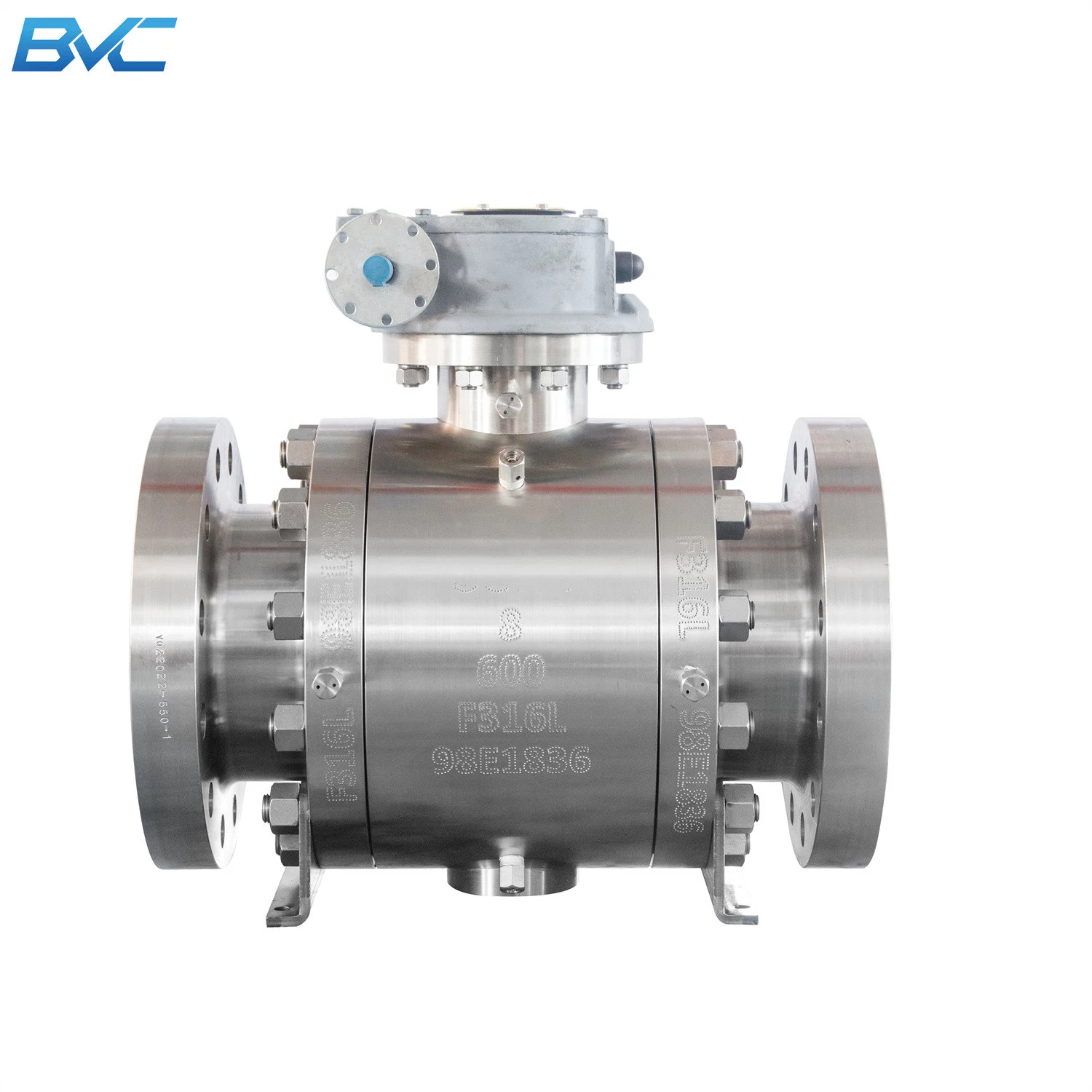 API6d 3PC Stainless Steel F316L Flanged Ends Trunnion Mounted Ball Valve