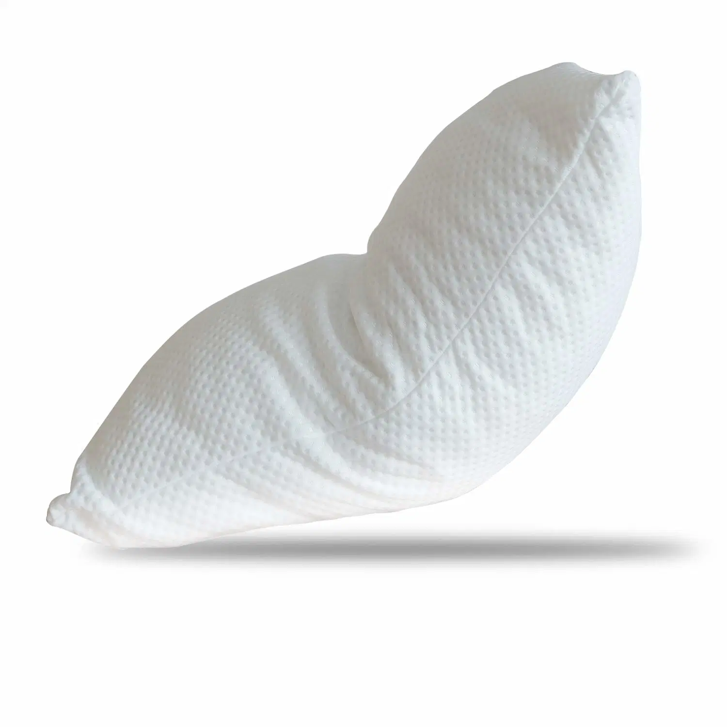 Coussin d'hôtel blanc pour dormir avec un rembourrage en fibres de polyester en forme de boule.