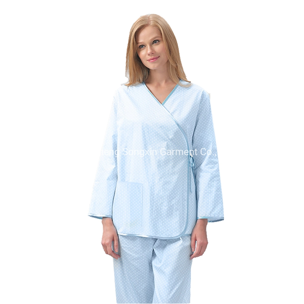 Cotton Patient Gowns Washable Stripes Hospital Patient Uniform Comfortable Good Quality