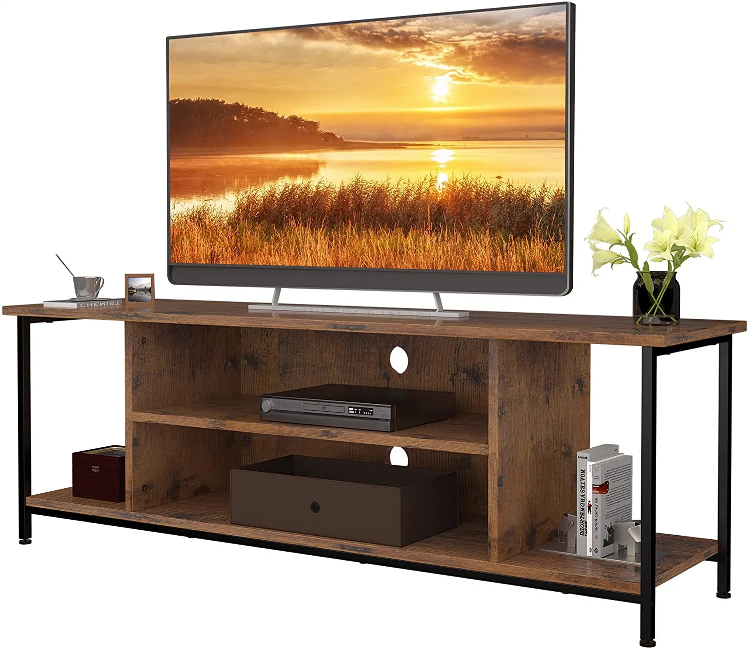 TV Stand for Tvs up to 65 Inches, TV Console Media Cabinet with Storage, TV Cabinet Unit with Shelving