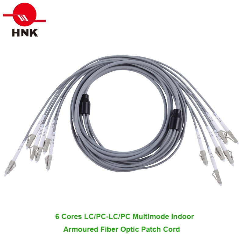 Indoor Sc/LC/FC/St/E2000/Mu Armoured Fiber Optic Armored Patch Cord