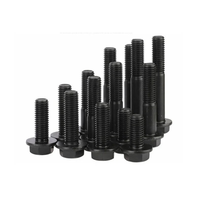 M6 M8 ASTM A325 A307 Gr2 Gr5 Galvanized Carbon Steel Black Oxide Hex Hexagon Serrated Flange Bolt Full Thread with Nut DIN6921