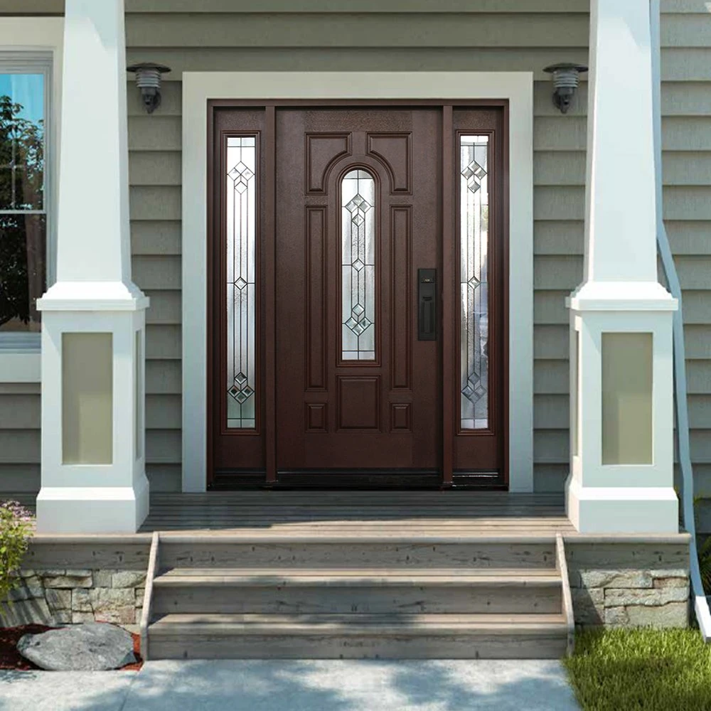 Wooden Door FRP GRP SMC Wooden Design Front Solid Wood Exterior Door