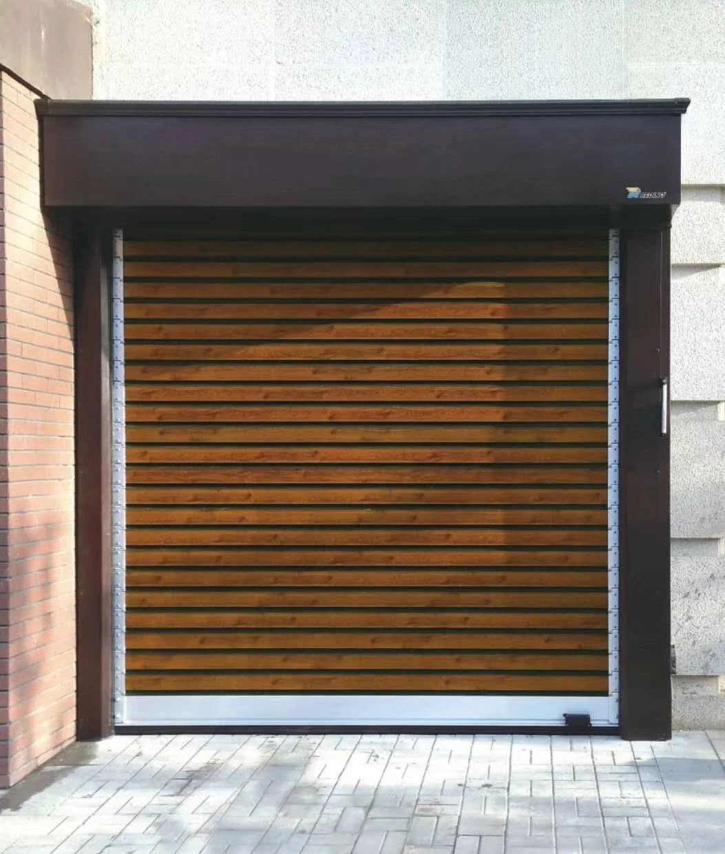 Aleación de aluminio exterior Aislamiento Térmico deslizante Cubierta arrollable Roll up Scroll de paneles sándwich de poliuretano comercial de la seguridad de la puerta de garaje seccionales de aleación de aluminio