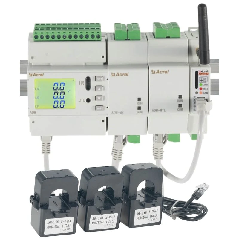 Medidor de Energia MultiCanal trifásico sem fios para electricidade com Lora Wi-Fi 4G para gestão e monitorização de energia EMS da IoT