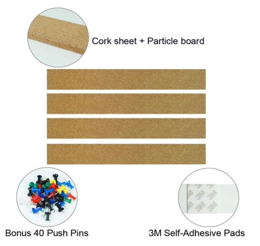 Cork Strips Self-Adhesive Cork Board with Pins for Office School Home Decor