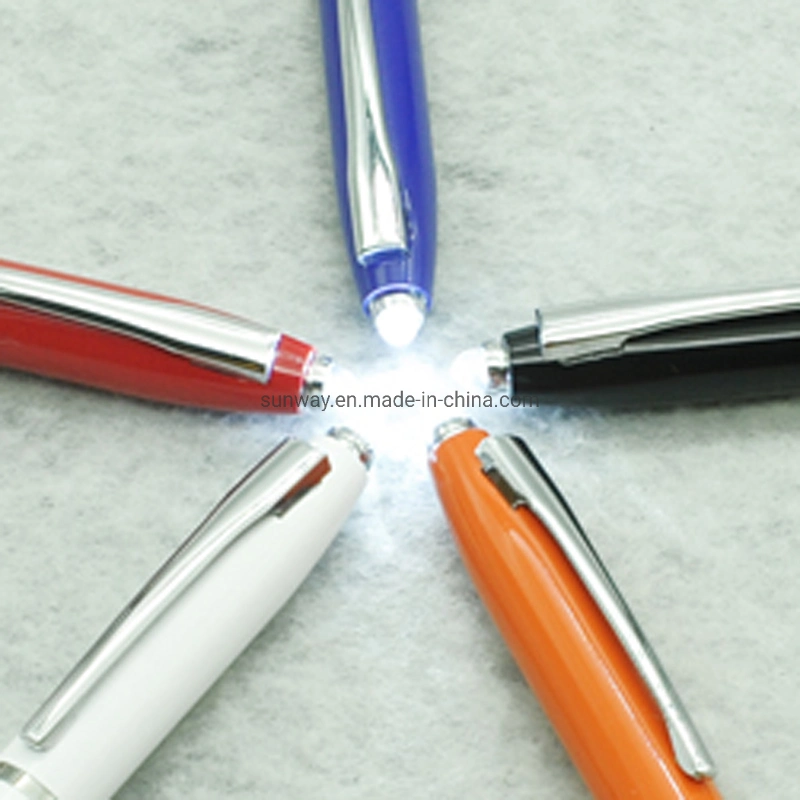 High-Quality Office Elegant Metal Ballpoint Pen with LED Light