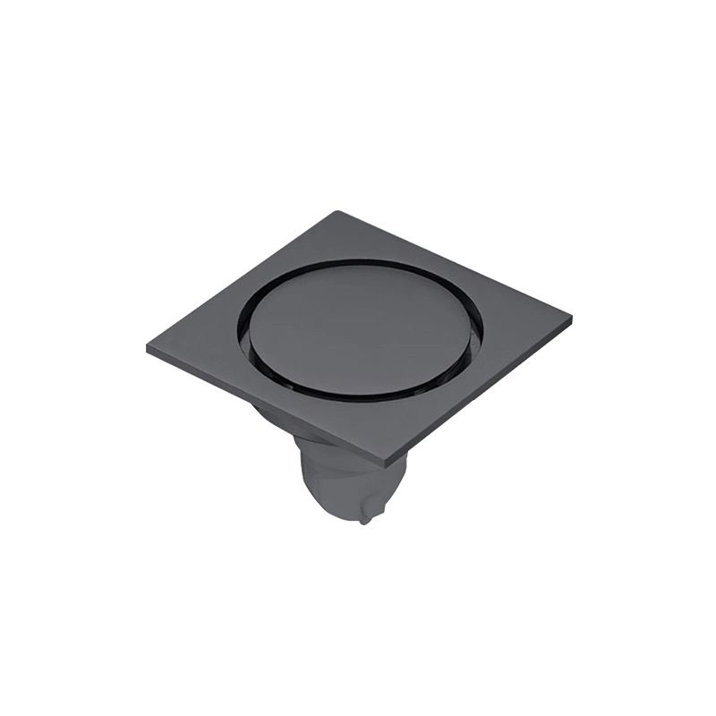 Steel Square Chromed Anti-Smell Brass Floor Drain Black Floor Drain Cover for Bathroom