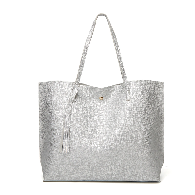 Hottest Simple Classic Fashion Lady Tote Bag with Slim Tassel Decoration