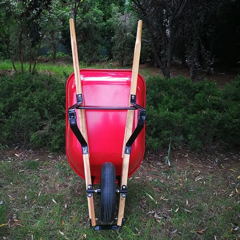 Wood Handle Wheelbarrow 5.5 Cubic Feet Tray 80L