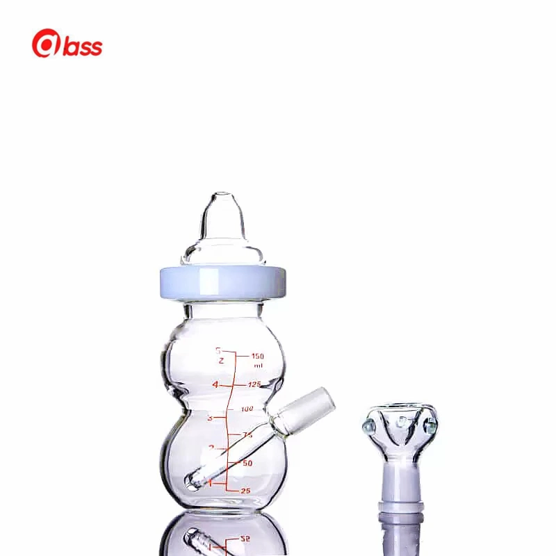 Botella portátil de bebé de yute pequeñas tuberías de agua para DAB Hookahs Venta 6 pulgadas y 14mm Junta